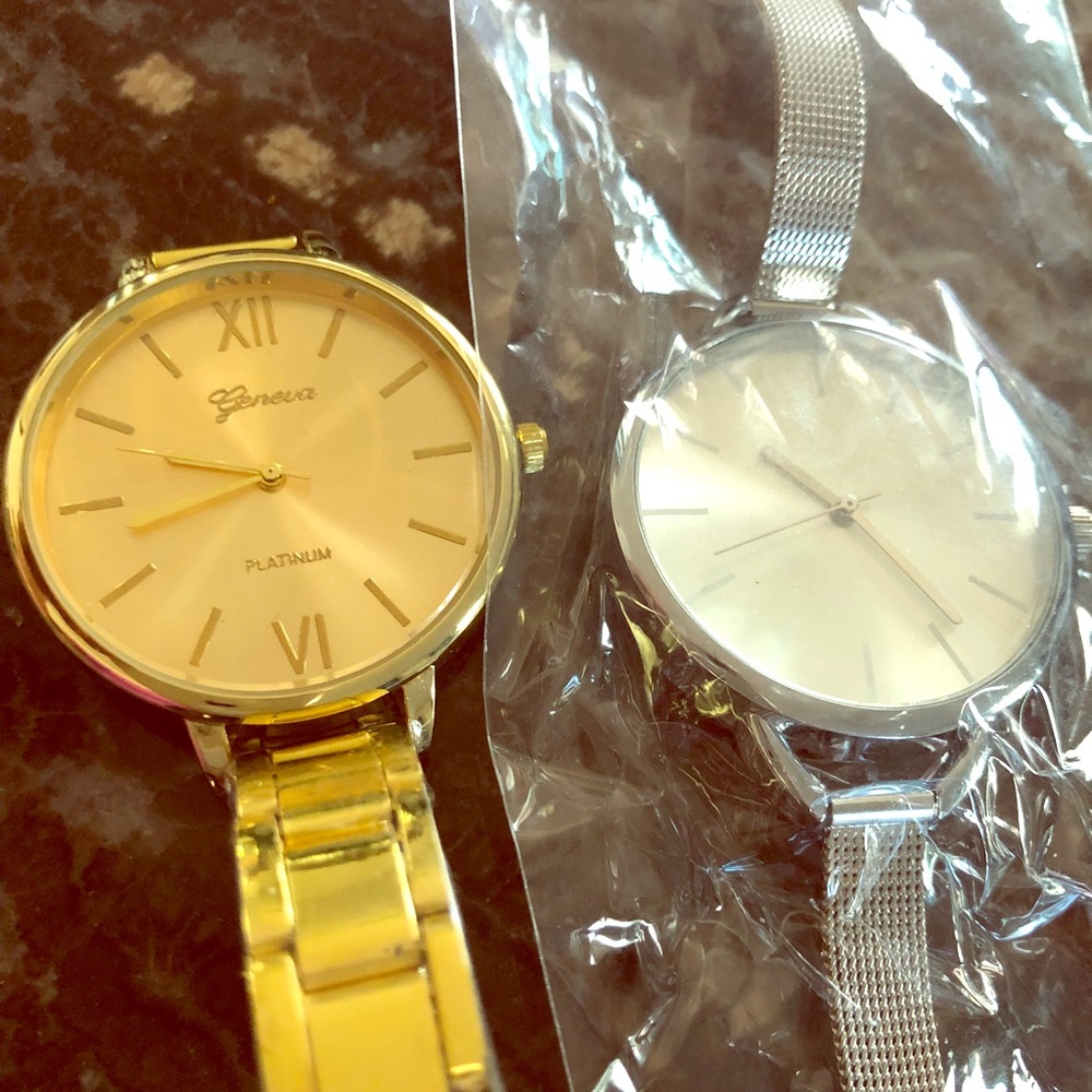 Plus Size Long & XL Watches metal 1silver&1 gold